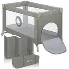 Lit parapluie compact 2en1 LIONELO Stefi - Parc bébé - 0-36 mois - Sac de Transport - Pliage Rapide - 2 x Roulettes - Beige