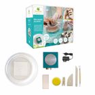 Tour de potier SYCOMORE - Modèle compact pour enfants - Plateau en aluminium et 5 outils de poterie en bois