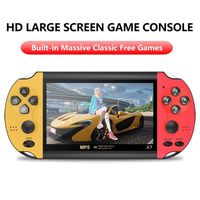 X7Plus jaune rouge - Console de jeu haute définition avec grand écran de 5.1 pouces, 8 Go de mémoire, PSP rét