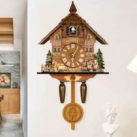Horloge à coucou rétro de la Forêt-Noire Horloge à pendule décorative Horloge du fermier