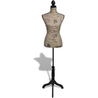  Mannequin de Couture de Vitrine - Buste Décoratif de Femme Réglable - Hauteur:168 cm - Marron 
