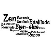 Sticker mural amovible en vinyle avec citation Salle de Bain Zen, Bien-Être, Repos
