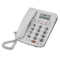HURRISE Téléphone filaire avec répondeur Téléphone filaire à 2 lignes avec haut-parleur Téléphone filaire à numérotation