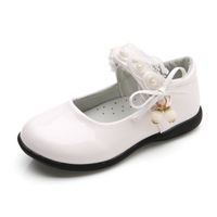 Ballerines Plates Enfant Fille - Chaussures de Princesse pour Déguisement Soirée Cérémonie Mariage - Blanc