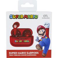 OTL Technologies Ecouteurs sans Fil Bluetooth V5.0 pour Enfant Super Mario avec boîtier de Chargement Rouge.