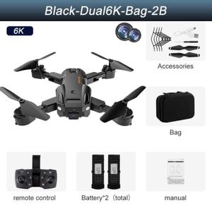 DRONE Noir-Dual6K-Bag-2B - Drone GPS 5G HD Professionnel