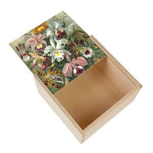 Boîte cadeau Boite Coffret en Bois - Planche Orchide Fleures Bo
