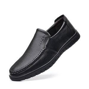 MOCASSIN Mocassin Homme Cuir Sport Chaussures - Noir - Lace