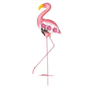 DÉCORATION LUMINEUSE Flamant rose solaire 3 LED blanches