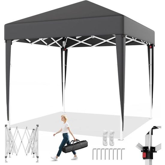 Tonnelle Pliante Imperméable UV50+ - Pour Jardin, Camping, Plage - Hauteur Réglable