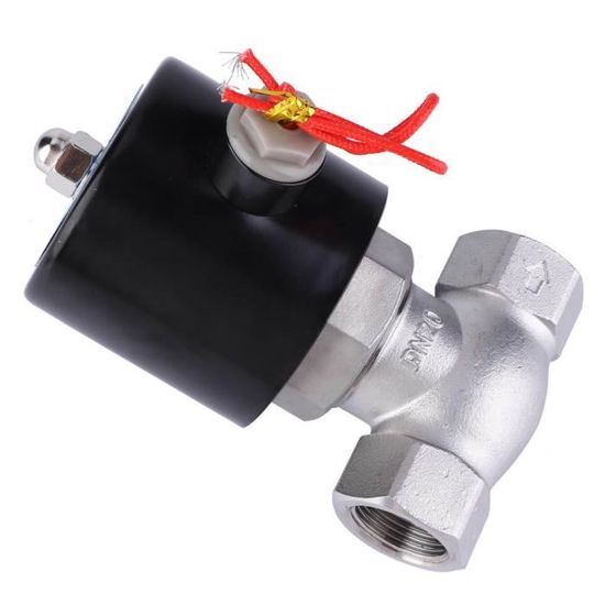 Électrovanne 1/4" En Acier Inoxydable - 220V AC - Normalement Fermée - Joint VITON - Pour Air, Eau, Huile - Pression 0-0.7 MPa