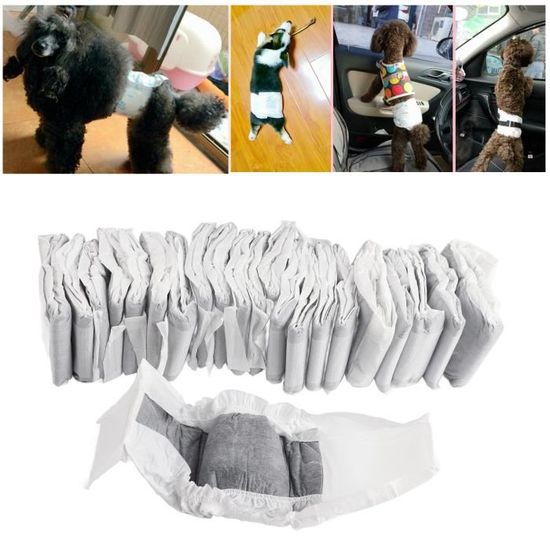 VQU Couches pour chien mâle Couches pour chiens mâles Désodorisation au charbon de bambou Bandes