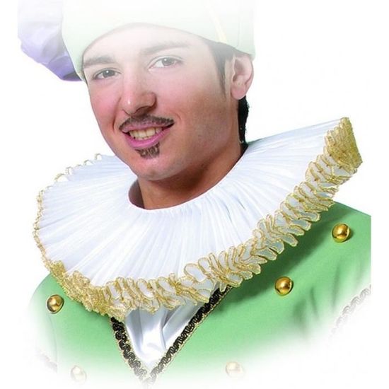 Déguisement Clown Adulte Col Clown Blanc - Accessoire Déguisement - Taille Unique Nez De Clown Grande Taille