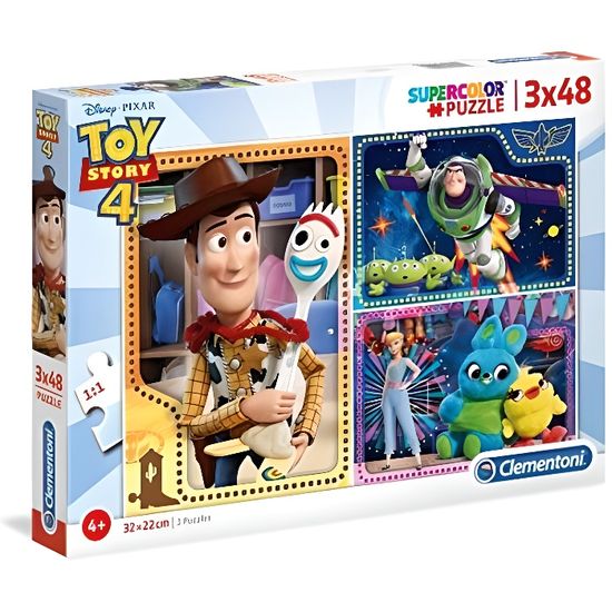 Puzzle enfant - CLEMENTONI - Supercolor Disney Toy Story 4 - 144 pièces - Dessins animés et BD
