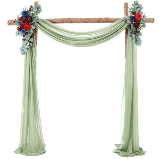 Lot De 2 Rideaux En Tissu Pour Arche De Mariage En Mousseline De Soie Pour Cérémonie, Fête, Plafond, Décoration D'intérieur, 6 M