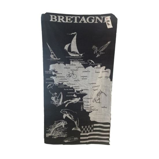 Serviette De Plage Bretagne Noire Achat Vente Serviette De