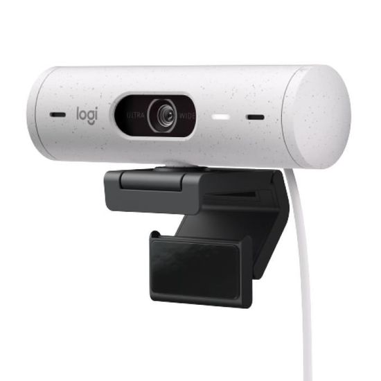 Webcam - Full HD 1080p - Logitech - Brio 500 - Avec exposition auto - Blanc