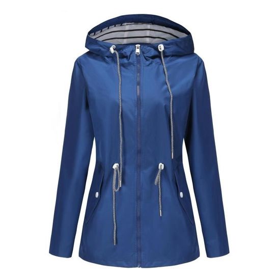 Trench-coat Femme Grande Taille - Polyester Imperméable Et Coupe-vent - Longueur Mi-saison - Coupe Ajustable Ceinture