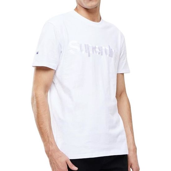 T-shirt Homme Superdry Occasion - Très Bon état - Taille M - Coton Bleu - Coupe Regular