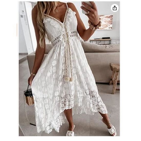 Robe Blancheporte Taille 40 - Couleur Violette Avec Volants, Manches 3/4, Parfaite Mi-saison