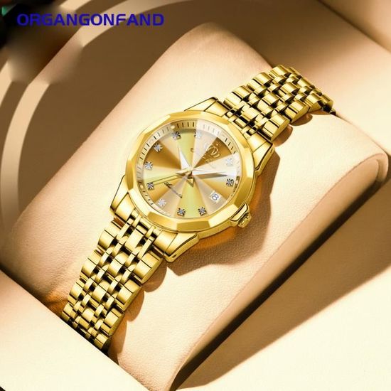 Montre Dorée Élégante avec Bracelet en Acier Doré main image 0