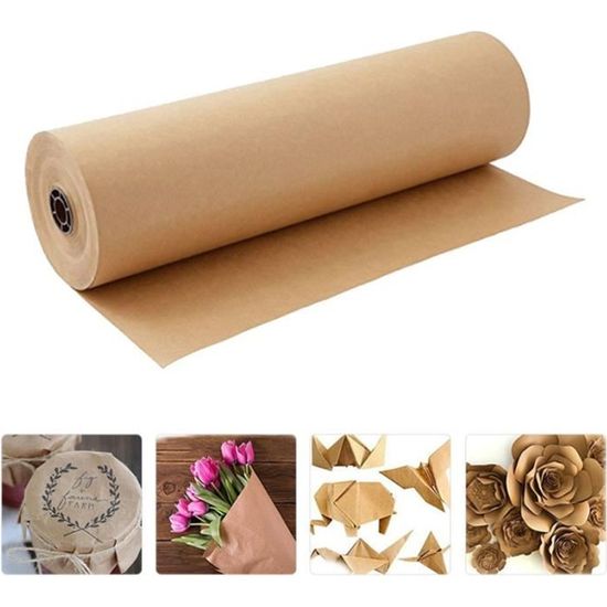 1 rouleau kraft de papier coffre-fort bel bricolage artisanat d'emballage de fleur papier cadeau emballage cadeau