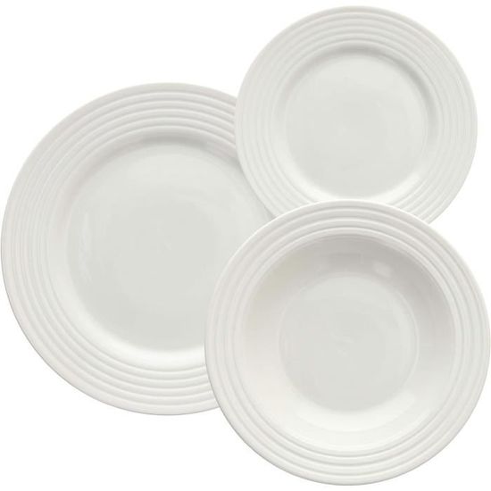 Tognana Mallorca - Service De Vaisselle 18 Pièces Beige En Porcelaine Pour 6 Personnes, Élégant Et Moderne