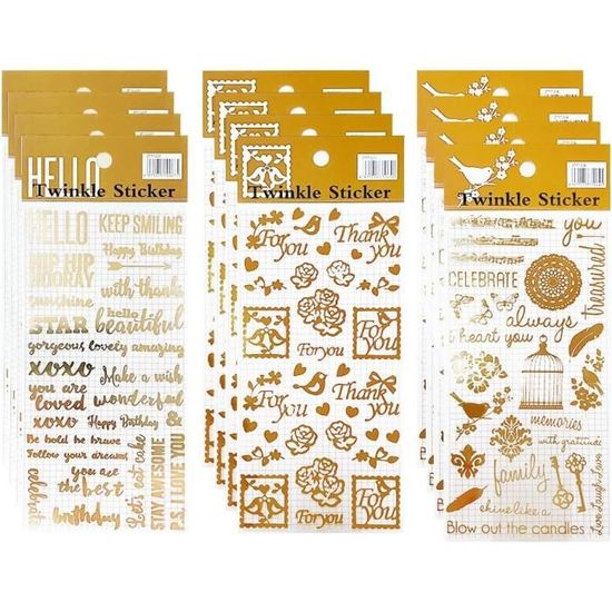 Lot Stickers Vintage Halloween – 1 Paquet (1 Feuille) Avec Paillettes Et Poinçon
