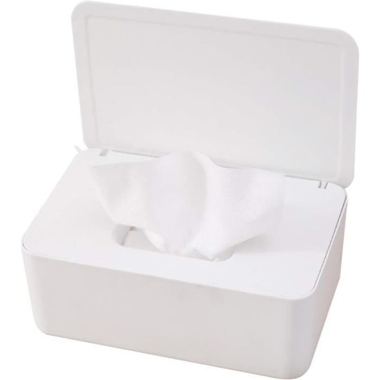 Boîte Hermétique Pour Lingettes Humides - Distributeur Pratique Pour Bébé, Cuisine, Toilettes, Voiture (blanc, 18,5x12x7,3 Cm)