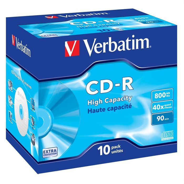 CD-R VERBATIM - 800 Mo - 90 min - Pack de 10