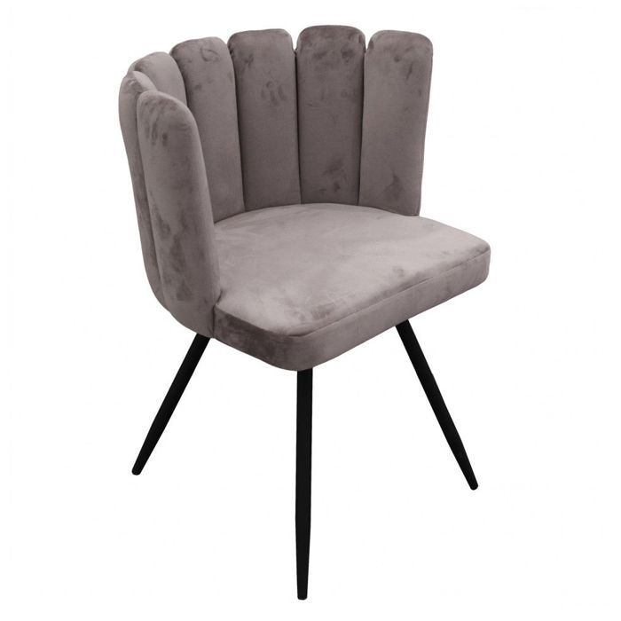 Chaise Ariel revêtement en velours - Gris