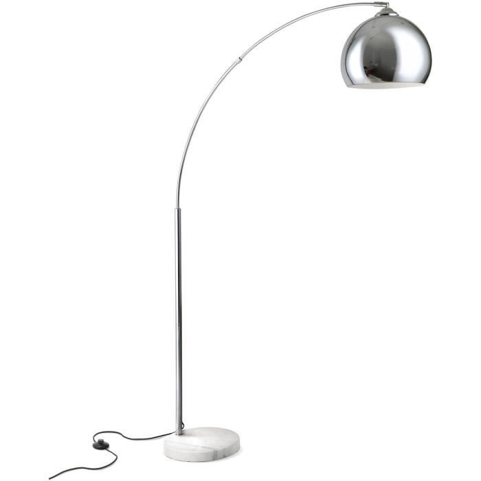 Lampadaire BALLA Argent - abat jour PVC pieds Metal