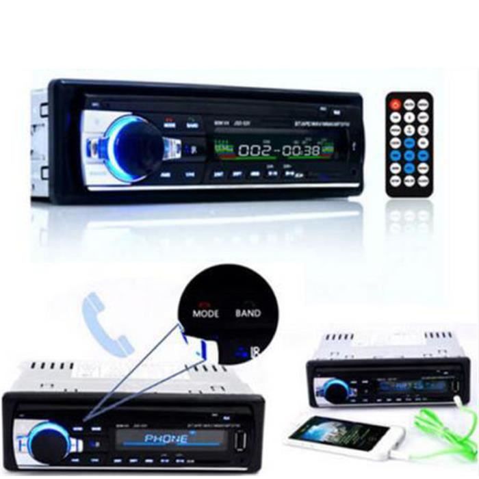 Voiture LAutoradio Stéréo ecteur Multimédia FM USB MP3 Bluetooth Récepteur