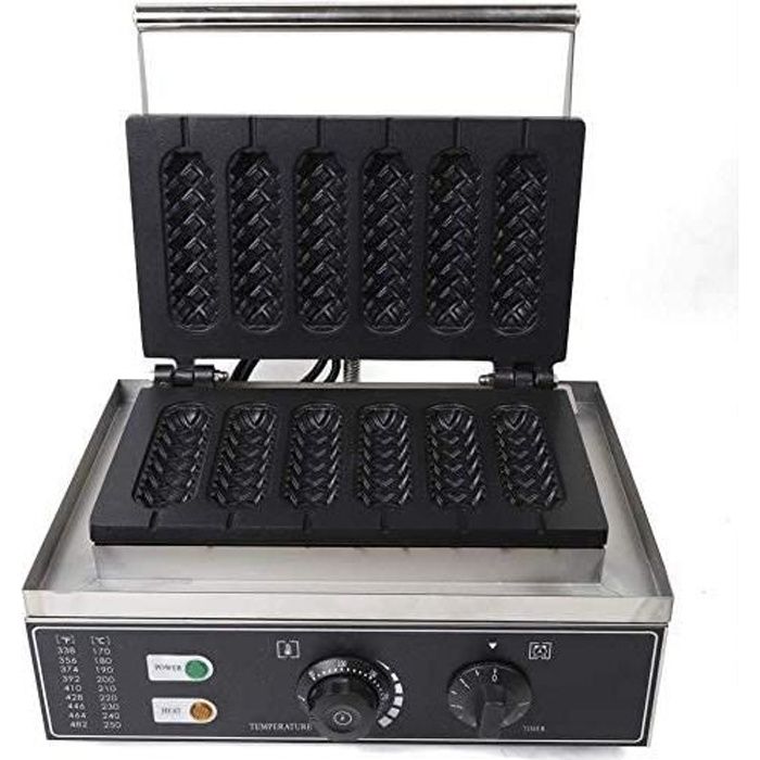 Gaufrier éléctrique, machine de hot dog, maïs, pancake, waffle, crêpière, machine antiadhésive, appareil à gaufre 1500W