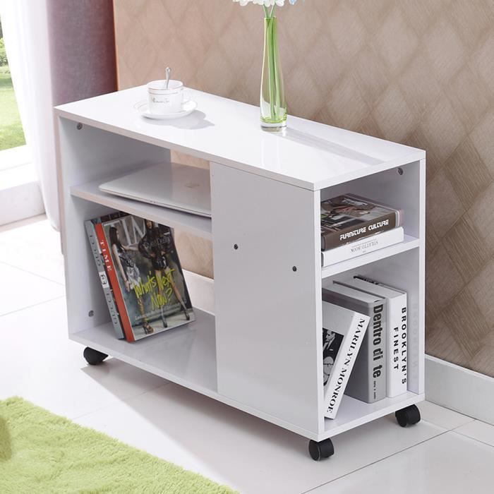 Bout de Canapé Meuble de Rangement pour Salle à Manger, Salon, Couloir, Chambre 70*35*61cm en Couleur Blanc