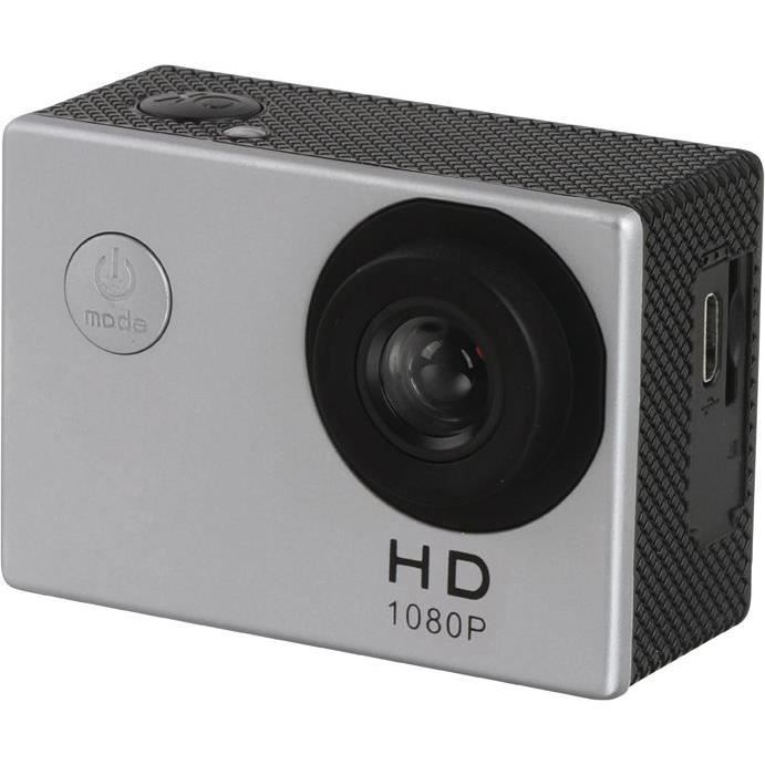 CLIPSONIC Caméra de sport HD - Gris