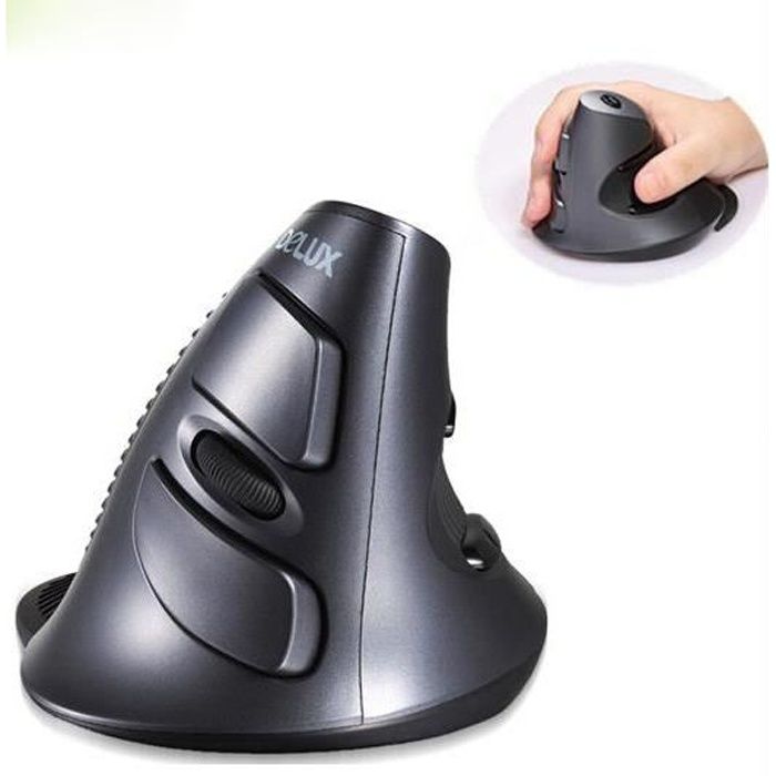 Delux M618 USB Sans Fil Vertical Souris Main Droite Ergonomique Verticale Souris Filaire 1600 DPI Souris Optique Pour PC