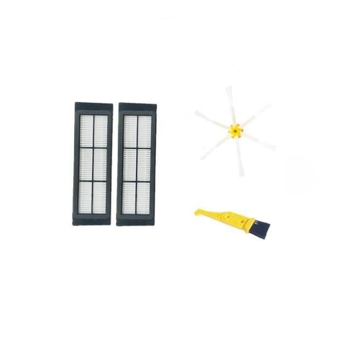 2 Filtres HEPA + 1 brosse latérale Type B + 1 brosse de nettoyage pour Xiaomi Mijia Robot Aspirateur Robot 2 Gen Ro63467