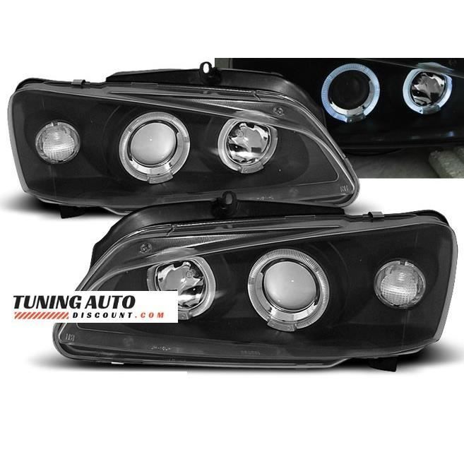 Phares avant Peugeot 106 08.96-03 angel eyes noir
