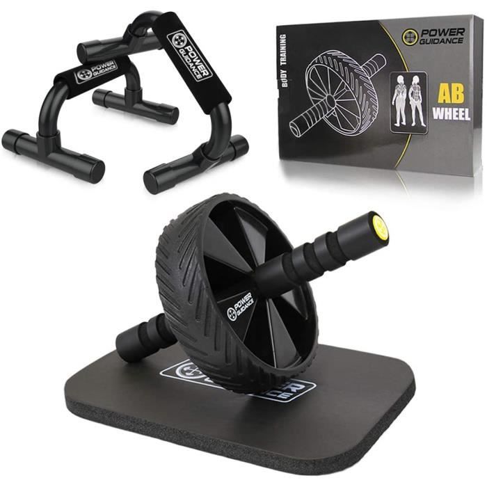 POWER GUIDANCE Roue Abdominale AB Wheel Roller Pro de Fitness et Musculation de Corp-Appareil Abdominal Munit d’Un Tapis Epais pour