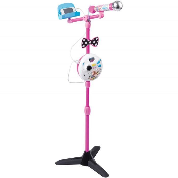 Smoby - 520116 - Maggie & Bianca - Microphone sur Pied 3 en 1 - Micro - Enceinte Nomade - Statio - Karaoké - Amplificateur et Enr