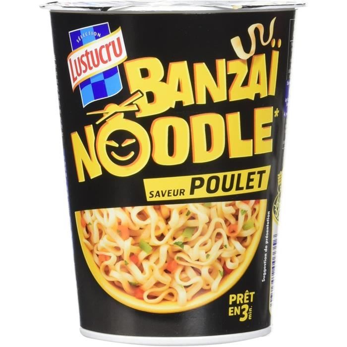 banzaï noodle poulet - cup 60 g - lot de 6