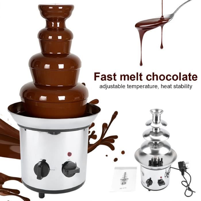 2000 Watt 4 Étages Fontaine à chocolat électrique en Acier Inoxydable - 37*22*43cm - Argenté -PAI