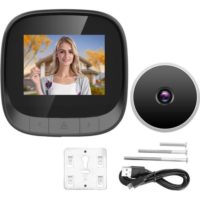 ZJCHAO Visionneuse de porte électronique Visionneuse de Porte Visuelle Intelligente Infrarouge 2,4po Judas Vidéo Numérique