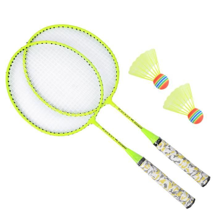 ESTINK Raquette de badminton pour enfants Kit de Raquette de Badminton avec 2 Balles Jeu de Sport Extérieur Jouet d'Enfant Garçons
