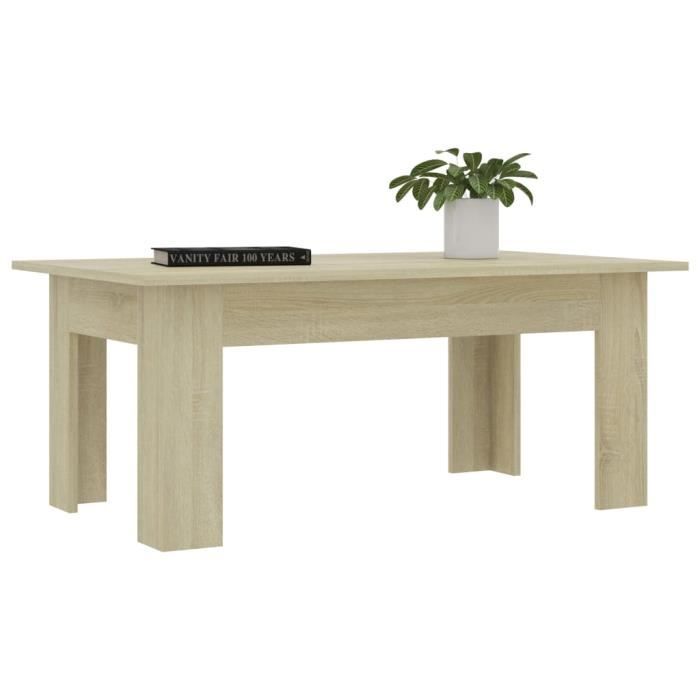 810142 - Design Furniture - Table basse Scandinave - Bout de canapé Table à thé Chêne sonoma 100x60x42 cm Aggloméré