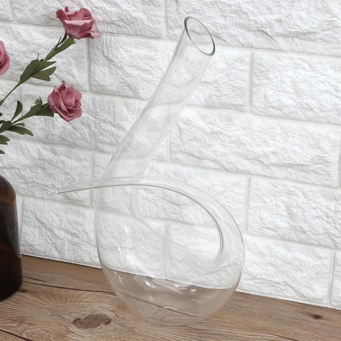 Garosa verseur à vin en verre 1500 ml en forme de 6 carafe de vin rouge Brandy fait à la main en cristal de verre aérateur