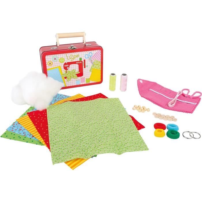 Kits de loisirs créatifs 3921 Valise pour enfant -set de couture-, y compris tissus, ciseaux, aiguilles, boutons et perl 53354