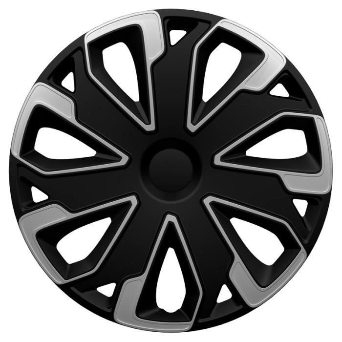 AutoStyle enjoliveurs Ultimo15 pouces ABS noir/argent jeu de 4