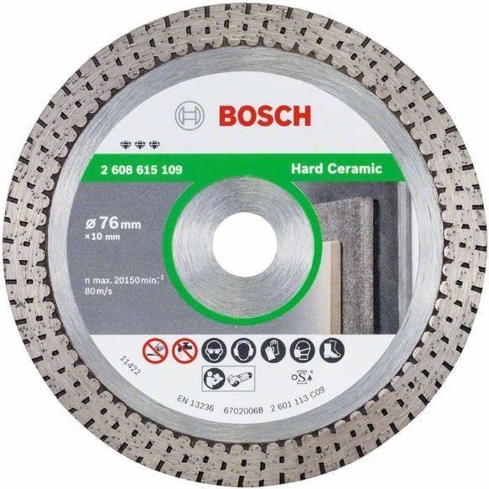 Bosch Disques à tronçonner diamantés Best for Hard Ceramic, 76 x 10 x 1,9 x 10 mm - 2608615109